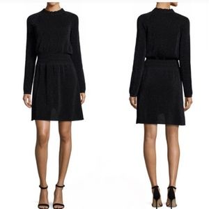 ⭐️NWT⭐️ Tory Burch Isabelle Dress Metallic Knit Dress Size XL Black